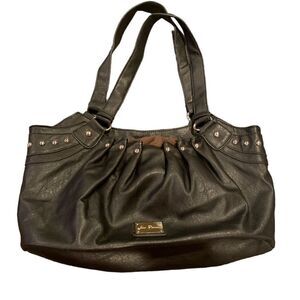 John Romaine Black Purse Shoulder Bag Studded